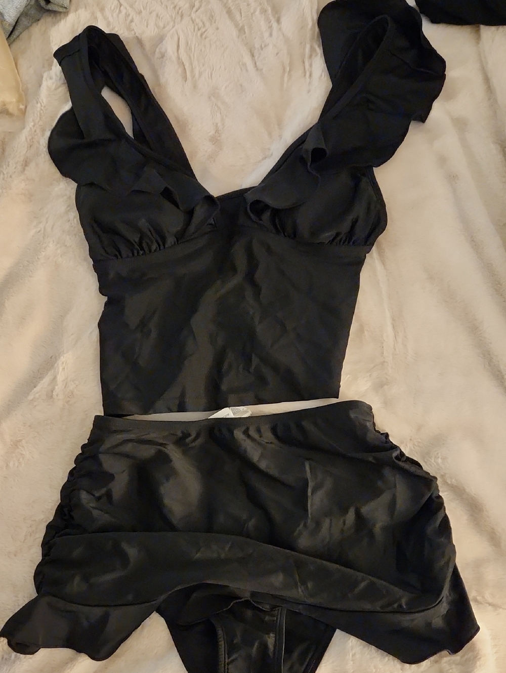 Black Two-Piece Tankini Swim Set
